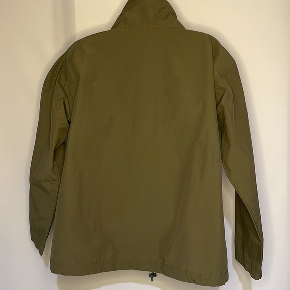 Eileen Fisher olive funnel neck pullover drawstring organic cotton blend jacket - Picture 3 of 9